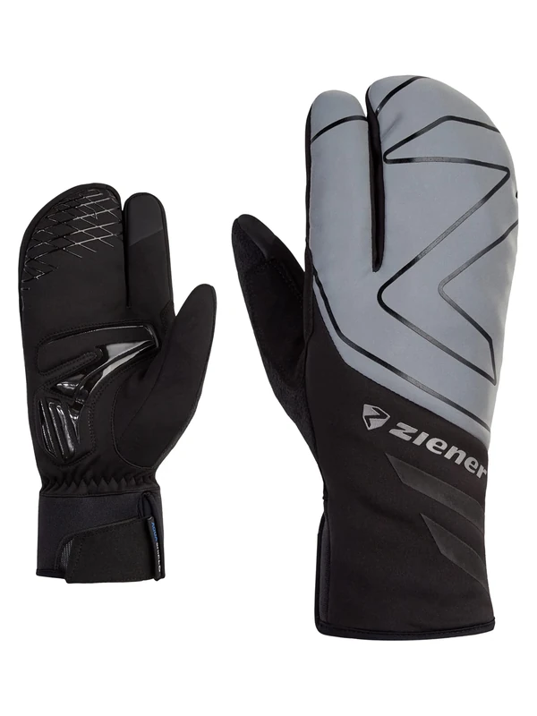 Ziener Unisex DALYO Cycling Gloves, Winter | Waterproof, Soft-Shell, Padded, Black, Metallic Silver, 7