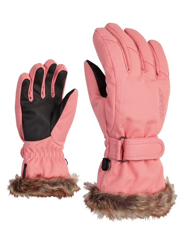 Ziener Girls' LIM Ski Gloves/Winter Sports Warm Breathable Pink Vanilla Stru, 7