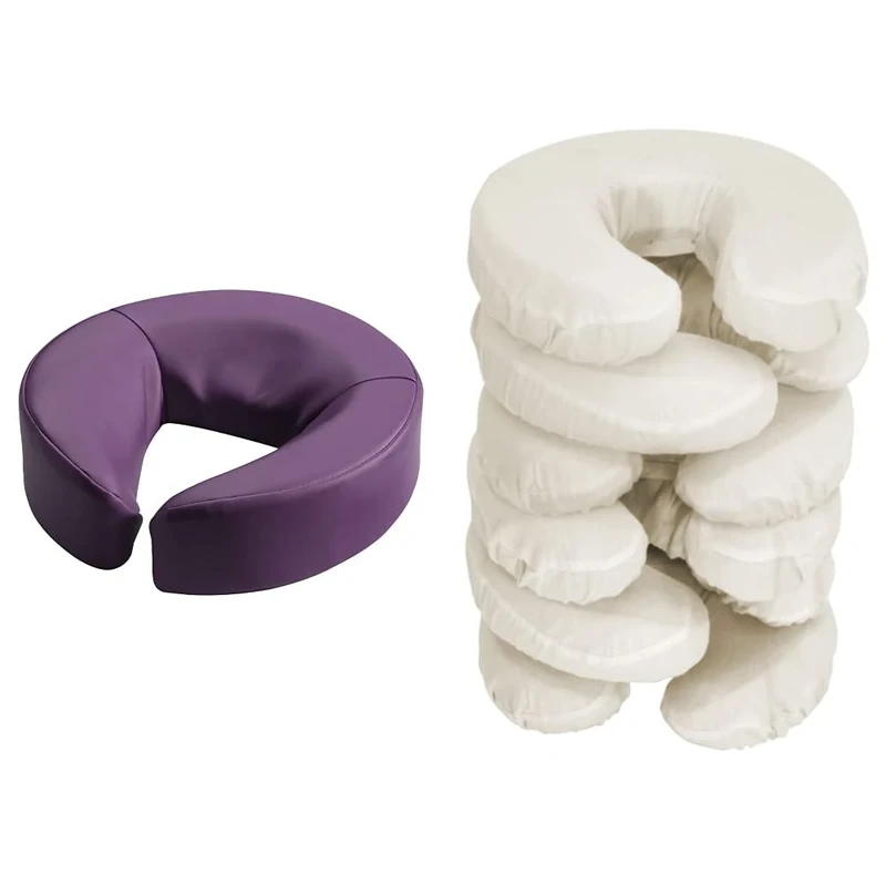 Master Massage Universal Face Cushion Pillow for Massage Table, Purple Color & Face Machine 100 Percent Washable Pillow Covers, Pack of 6