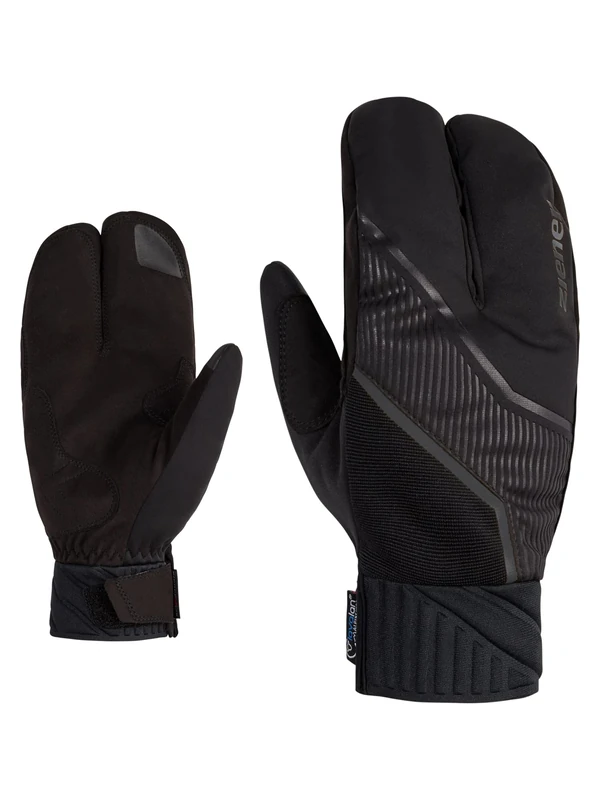 Ziener UZOMIOS Men's Cross-Country Skiing/Nordic/Crosscountry Gloves, Extra Warm, Wool, Lobster, Black, 9