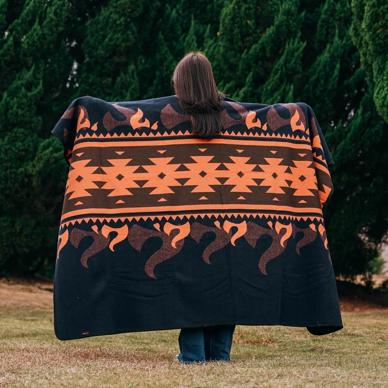 ACUSHLA Merino Wool Blanket - Soft Warm Thick Washable Large Bed Couch Camping Outdoor Travel Throw Blanket All Weather, Flame Blue 79X63 - Image 1