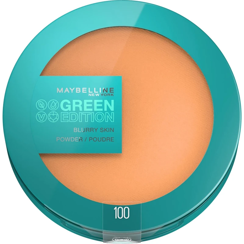 Maybelline New York Mattifying Powder - Green Edition Blurry Skin - 97% Natural Ingredients - Shade: 100 - Content: 9 g
