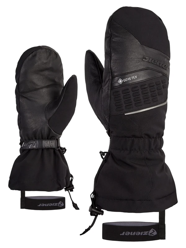 Ziener Men's GASTILO Ski Mittens/Winter Sports | Gore-Tex Long Cuffs, PFC Free, Black, 9.5