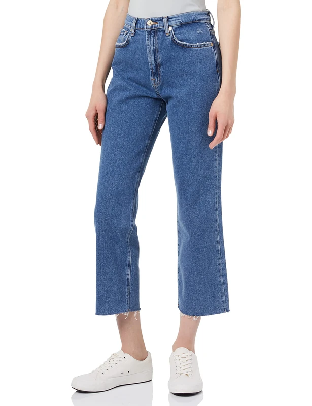 7 For All Mankind Women's JSSLC100 Jeans, Mid Blue, Regular