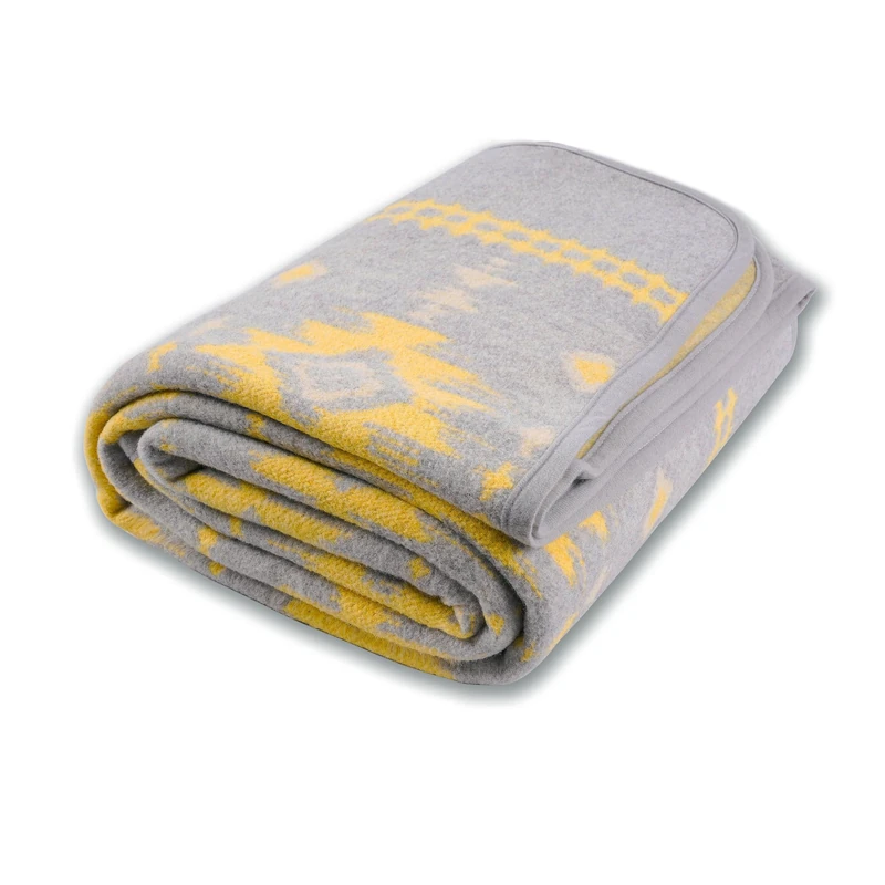 ACUSHLA Merino Wool Blanket - Warm, Thick, Washable, Large Throw - 87X63 Great for Bed Couch Outdoor Camping, All Seasons, Myers Light Grey