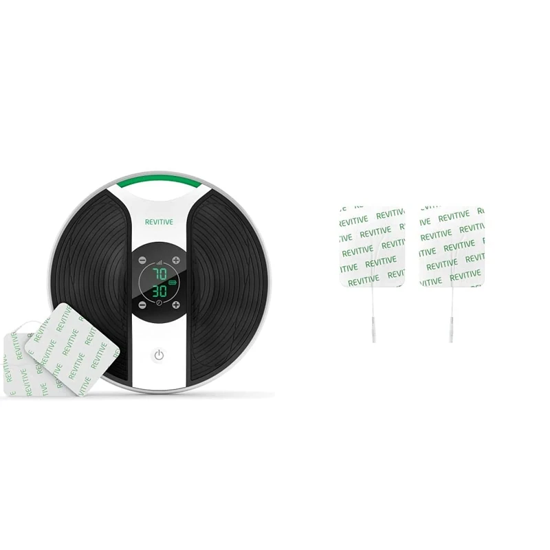 Revitive Medic Knee Circulation Booster, achy-Feeling Legs & reducing Swollen feet & Ankles During use - Drug-Free Relief from Persistent Knee & Leg Problems & Revitive Electrode Thigh Pads