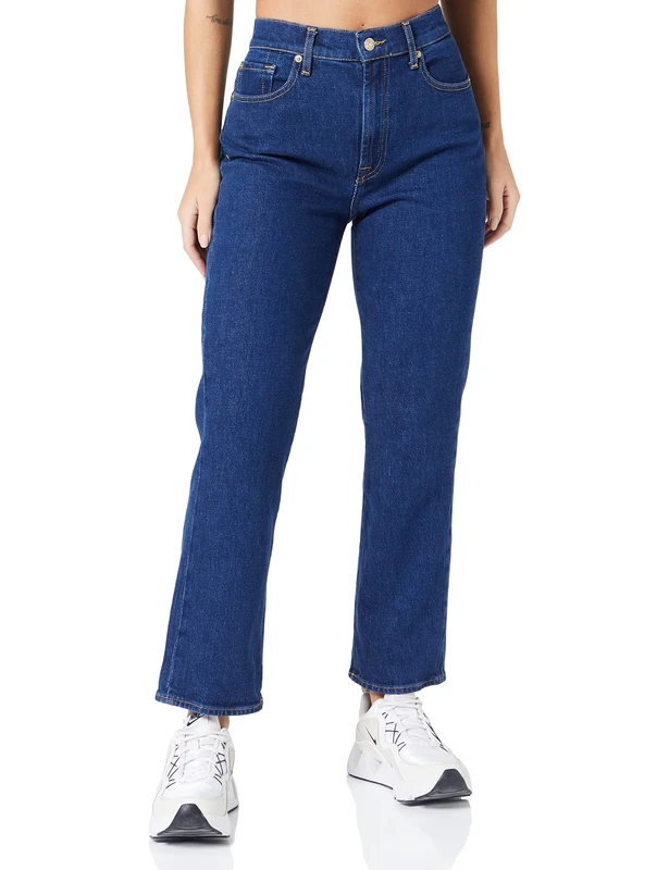 7 For All Mankind Women's Logan Stovepipe Deep Dive Jeans, Dark Blue, Regular