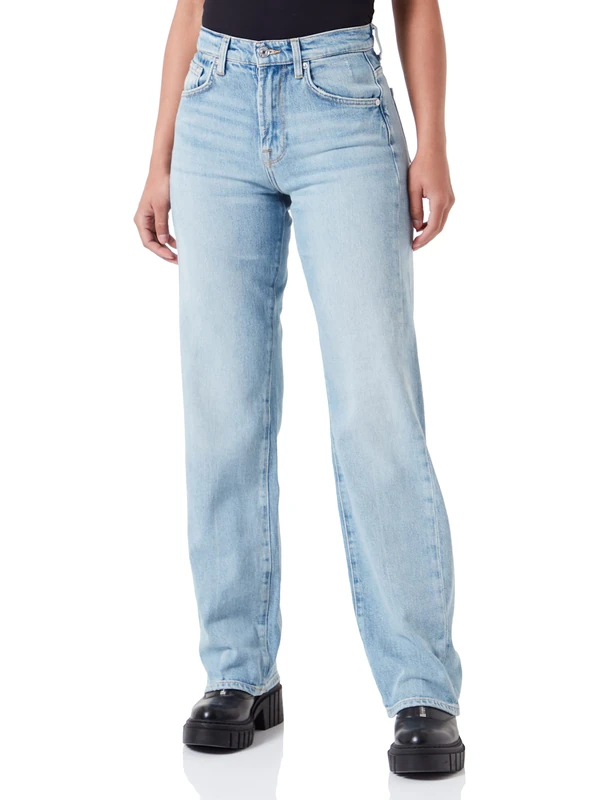 7 For All Mankind Women's TESS Trouser Jeans, Light Blue, Regular