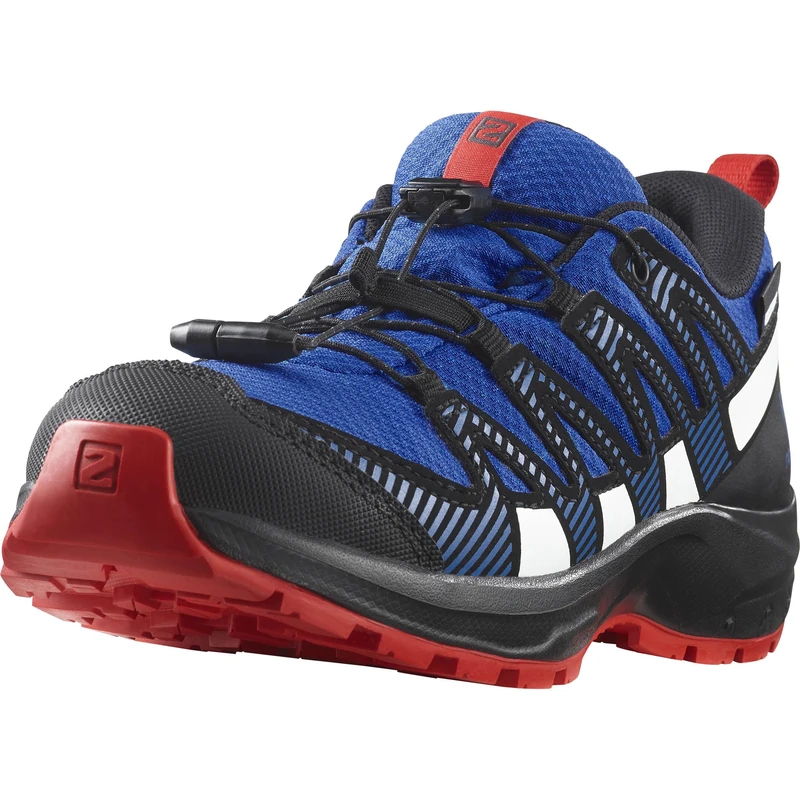 Salomon XA Pro V8 Climasalomon Waterproof Unisex Kids Hiking & Running Shoes, Precise fit, All-Terrain Grip, and Sporty Look, Lapis Blue, 4