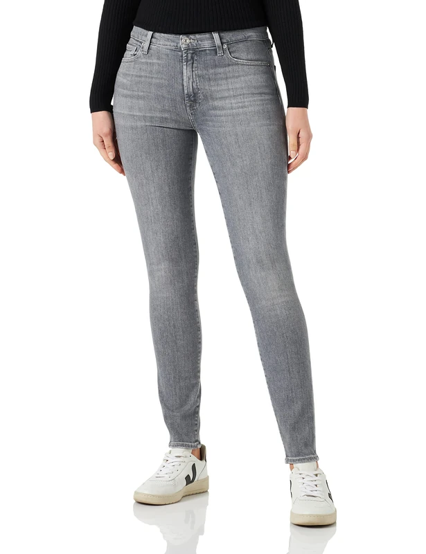 7 For All Mankind Women's JSWZC11E Jeans, Grey, Regular - Image 1