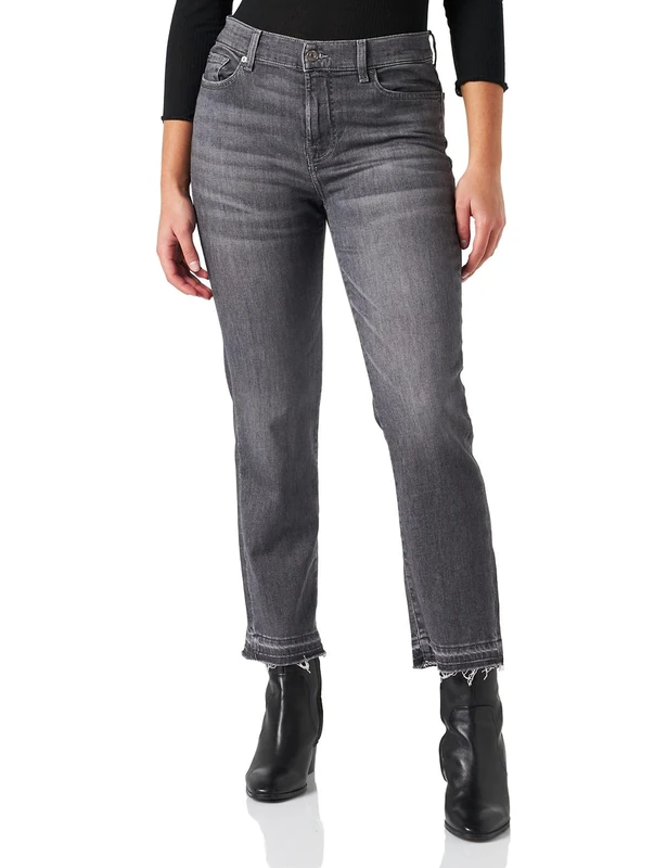 7 For All Mankind Women's The Straight Crop Soho Grey Jeans, 22