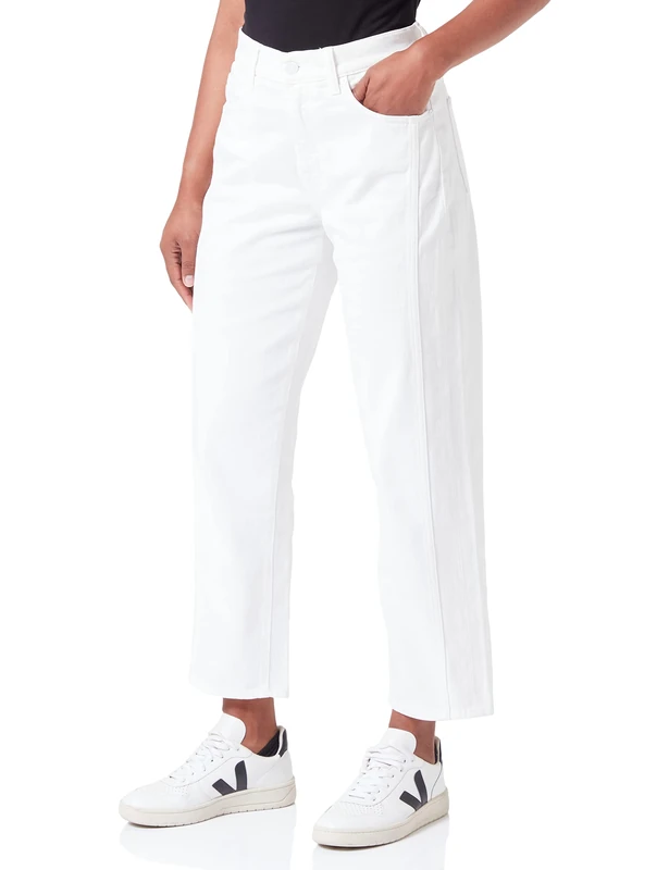 7 For All Mankind Women's The Modern Straight Milk Jeans, White, Regular