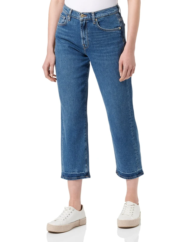 7 For All Mankind Women's JSANC100 Jeans, Dark Blue, Regular