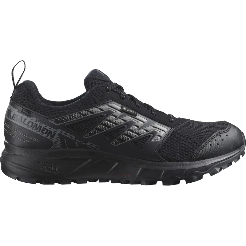Salomon Wander Gore-Tex Waterproof Men's Trail Running and Walking Shoes, Waterproof, Cushy Comfort, and Secure Foothold, Black, 7