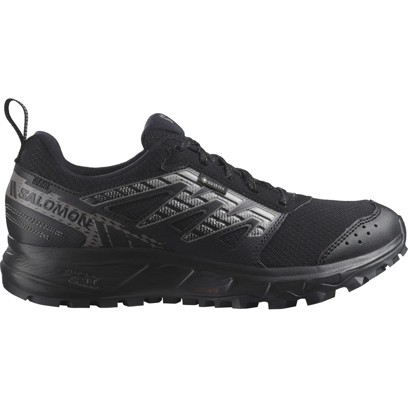 Salomon Wander Gore-Tex Waterproof Women's Trail Running and Walking Shoes, Waterproof, Cushy Comfort, and Secure Foothold, Black, 6.5