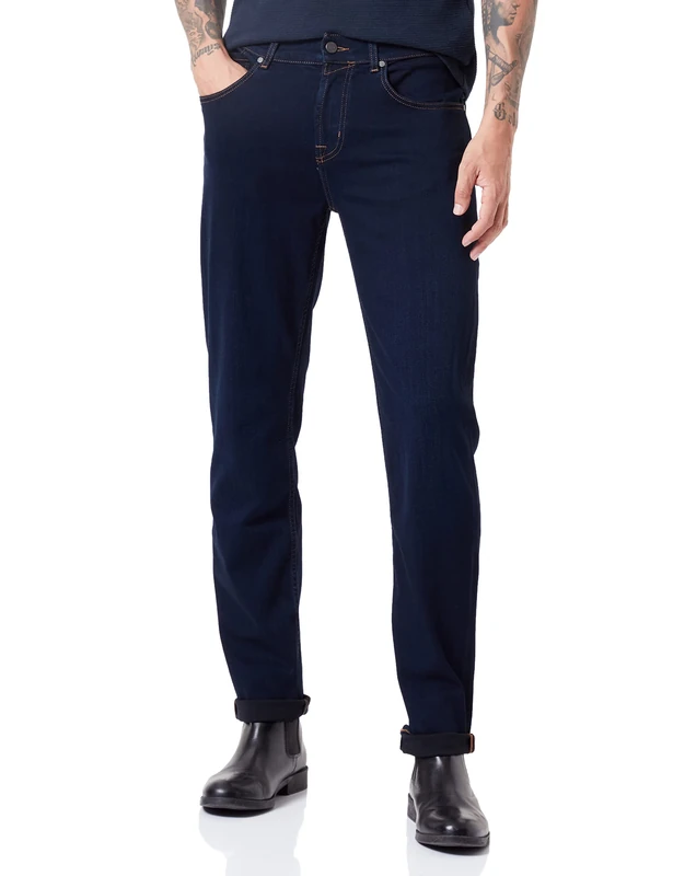 7 For All Mankind Men's JSMSR800 Jeans, Dark Blue, Regular