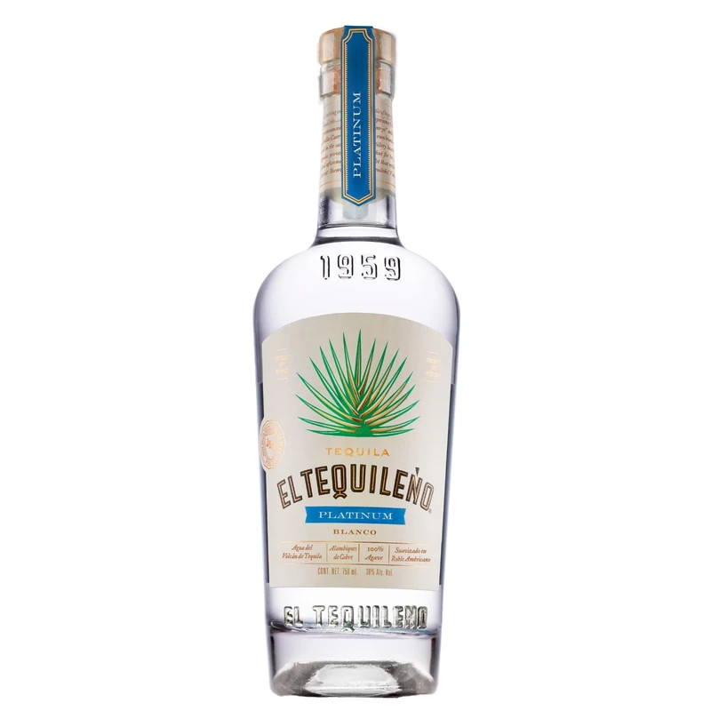 El Tequileño 1959 Platinum Tequila 70cl, 38% ABV | 100% Estate Grown Blue Agave, Premium Blanco American Oak Mellowed, Family Owned Distillery |