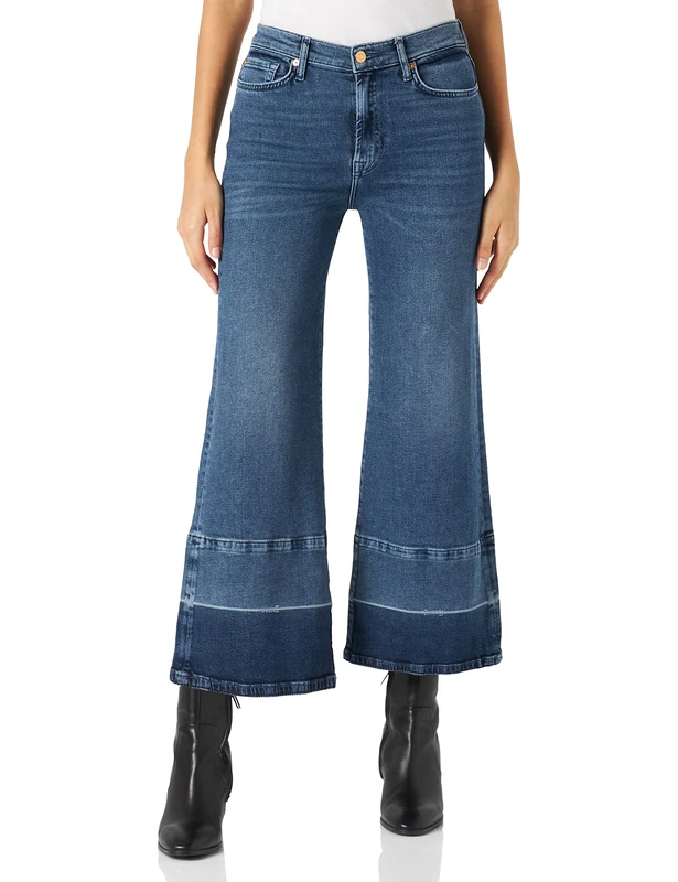 7 For All Mankind Women's The Cropped JO Luxe Vintage Jeans, Dark Blue, Regular