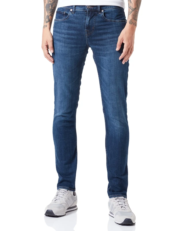 7 For All Mankind Men's JSMXC420 Jeans, Dark Blue, Regular