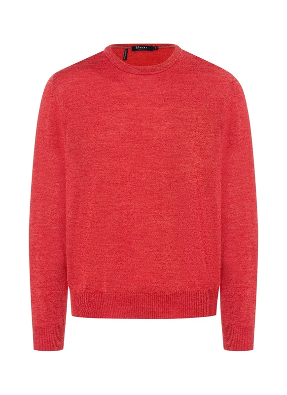 Maerz Men's Pullover Round Neck Merino Wool Washable Sweater, Cinnabarite, 40