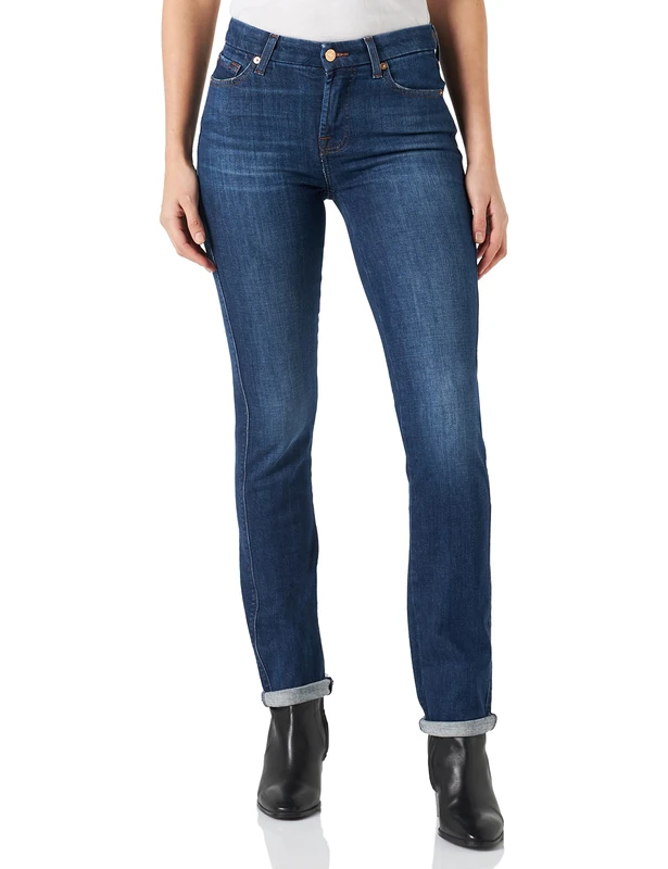 7 For All Mankind Women's JSVMC120 Jeans, Dark Blue, Regular