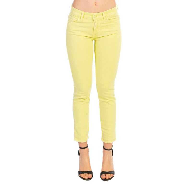 7 For All Mankind Women's Roxanne Ankle Shorts, Yellow, Regular