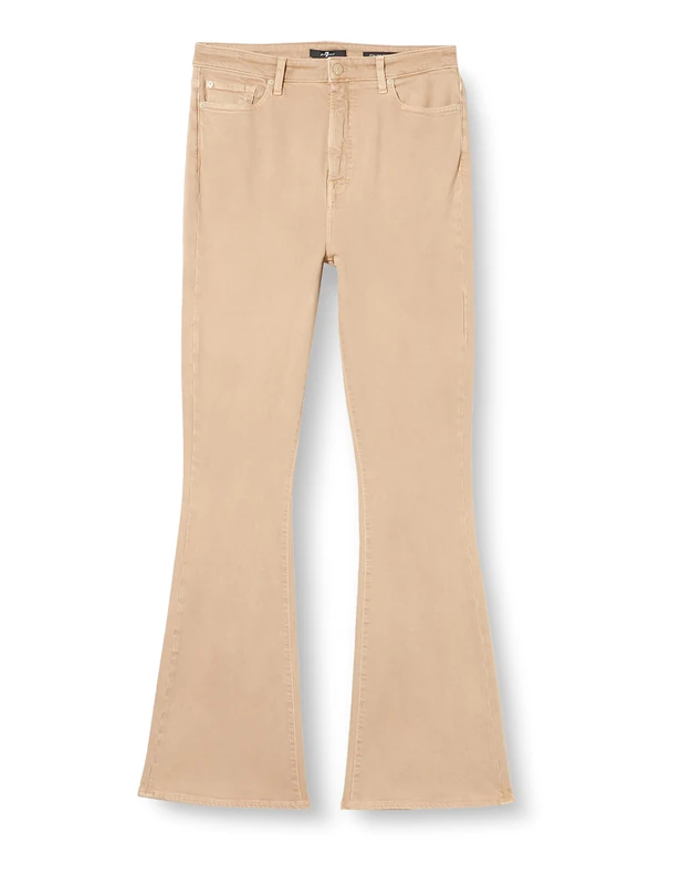 7 For All Mankind Women's Ultra HR Skinny Boot Shorts, Beige, Regular