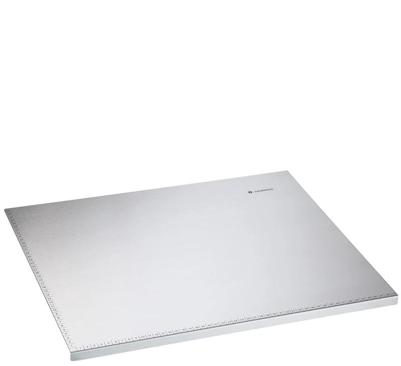 Zassenhaus Kitchen Worktop | 50 × 40 cm | Stainless Steel Worktop | Scale and Stop Edge | for Dough and Meat | Antibacterial and Hygienic | Stainless Steel Chopping Board 064612