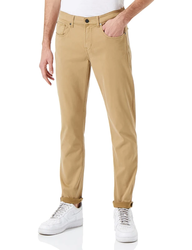 7 For All Mankind Men's Slimmy Tapered Luxe Performance Shorts, Beige, Regular - Image 1