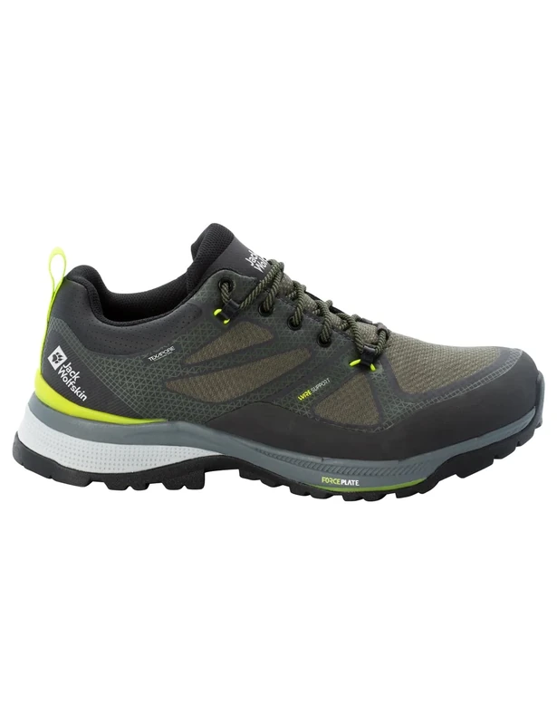 Jack Wolfskin Men's Force Striker Texapore Low M Walking Shoe, Lime Dark Green, 12 UK