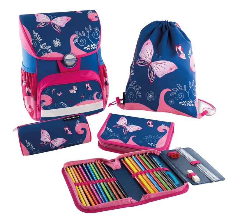 Eberhard Faber 577615 – School Bag Set Race Car, EFAlino, Multicoloured, Butterfly