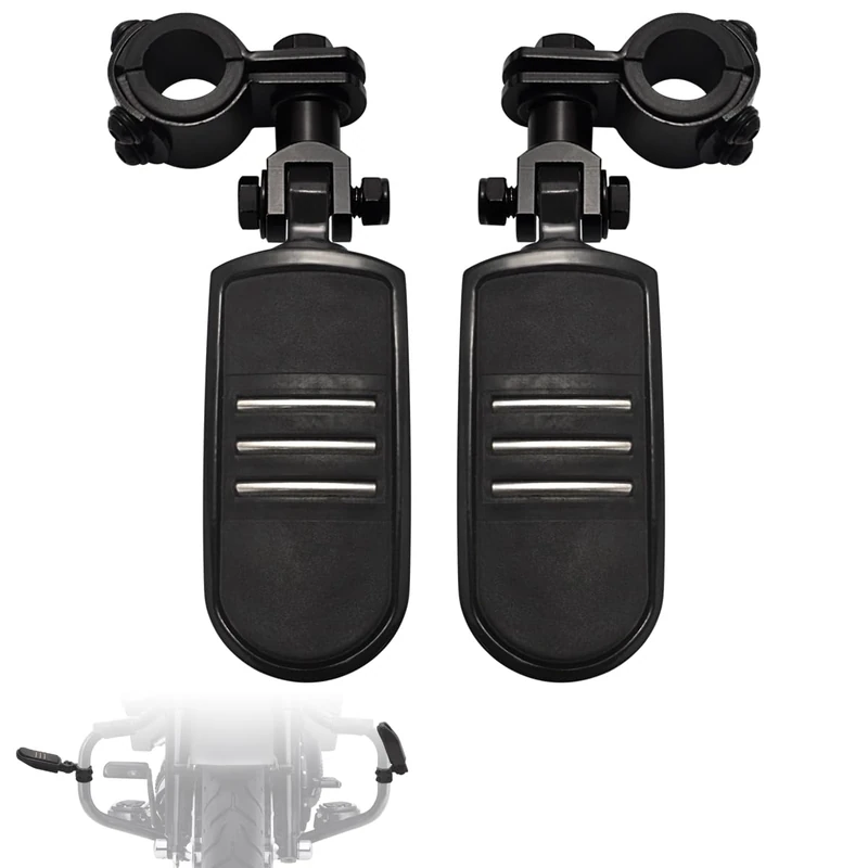 FOVPLUE 1" 1.25" 1.34" Highway Footpegs,Motorcycle Foot Pegs Foot Rest Mount Clamp Kit for Harley Indian Road King Street Glide Honda Kawasaki Suzuki Yamaha 25mm 32mm 34mm engine guard or tube Black