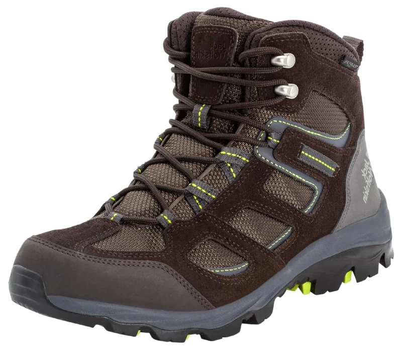 Jack Wolfskin Men's Vojo 3 Texapore Mid M Outdoor Shoes, Dark Brown/Lime 2023, 12.5 UK