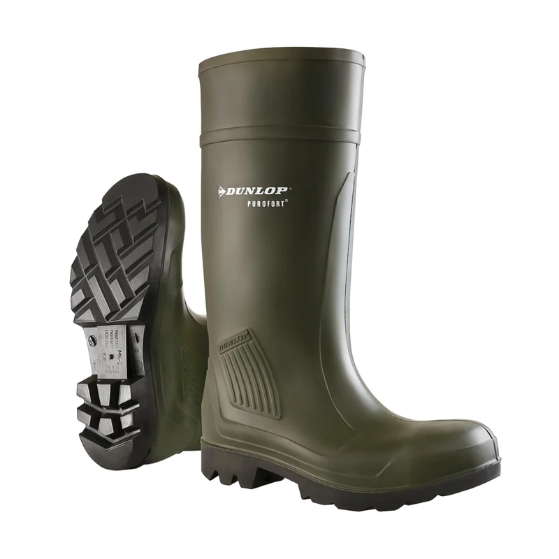 DUNLOP Purofort Professional - Unisex Knee High All Terrain Wellington Waterproof Rain Boots, Green, Chemical Resistant and Thermal Insulated Wellie for Outdoor, Gardening and Farm Work - EU48, UK13