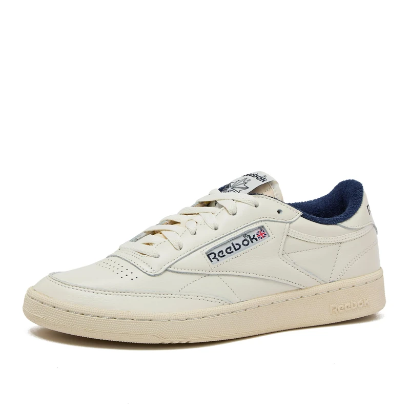 Reebok Men Club C 85 Vintage Sneaker, Chalk/Alabaster/Vector Navy, 7.5