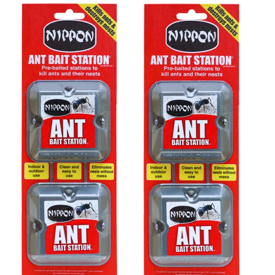 2 x Nippon Ant Bait Station Twin - nippon ant killer Ant Bait Station outdoor, ant nest killer bait stations also use as ant killer indoor, home, garden (ant traps)