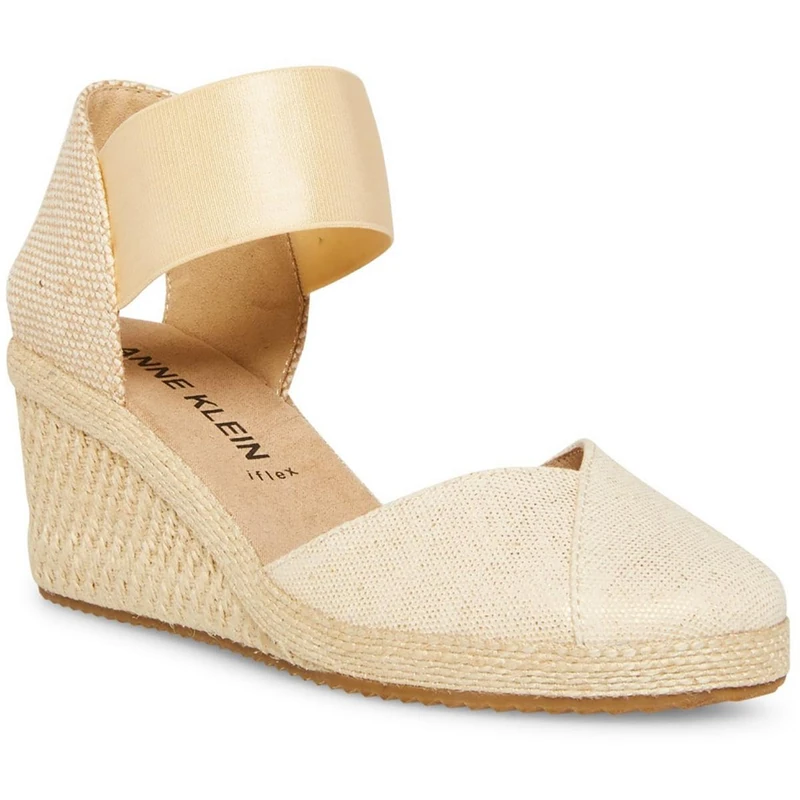 Anne Klein Women's Zoey Wedge Sandal, Natural Gold, 11