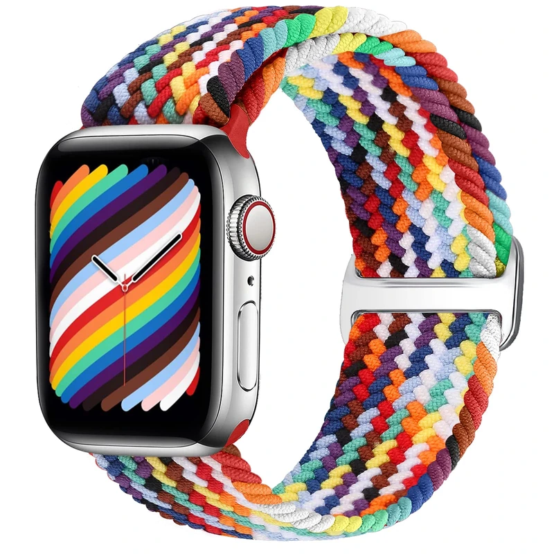 YCHDDER Braided Straps Compatible with Apple Watch 38mm 40mm 41mm 42mm 44mm 45mm 46mm 49mm,Adjustable Elastic Replacement Wristband for iWatch Series 11 10 9 8 7 6 5 4 3 SE Ultra 3 2 1 for Women Men