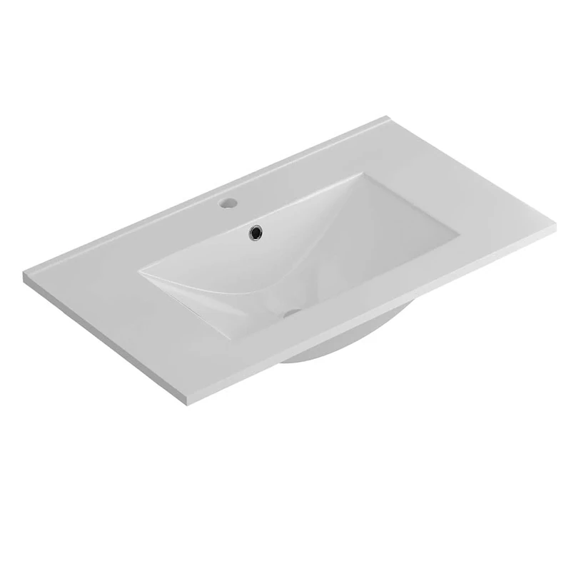 Porcelain Bathroom Sink Rectangular 71cm x 46cm Van Gloss White Finish Made in Porcelain