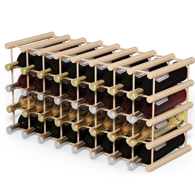 GiantexUK Wooden Wine Rack, 36 Bottle Wine Display Shelf, Freestanding Wine Bottle Organizer for Home, Restaurant, Bar and Wine Cellar