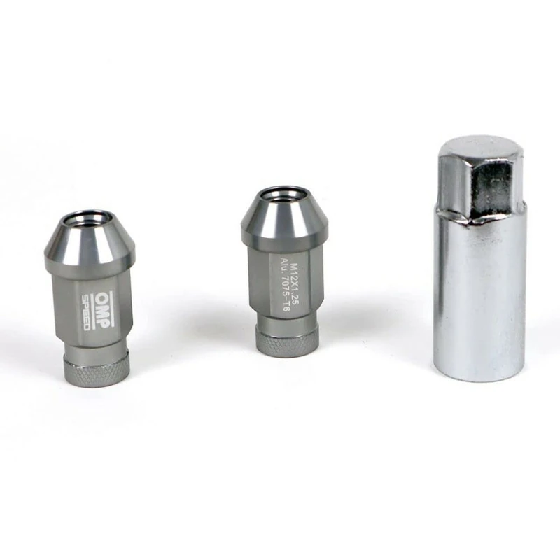 SET TUERCAS ALUMINIO OMP 7075 LLAVE 19 L:40MM M14X1.25 ANTRACITA
