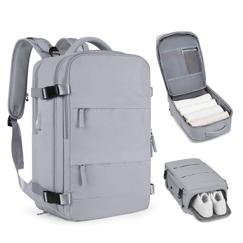coofay Casual Backpack Traveling Backpack, Grey, Daypack Backpacks