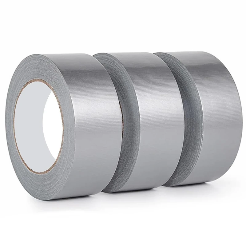 Safero Pack of 3 Silver Duct Tape 48mm X 45 Meter | Strong Adhesive Gaffer Tape Water Resistance | Grey Tape Ideally Used to Repair Wrap Strong Packing Boxes | Cloth Tape for Indoor/Outdoor