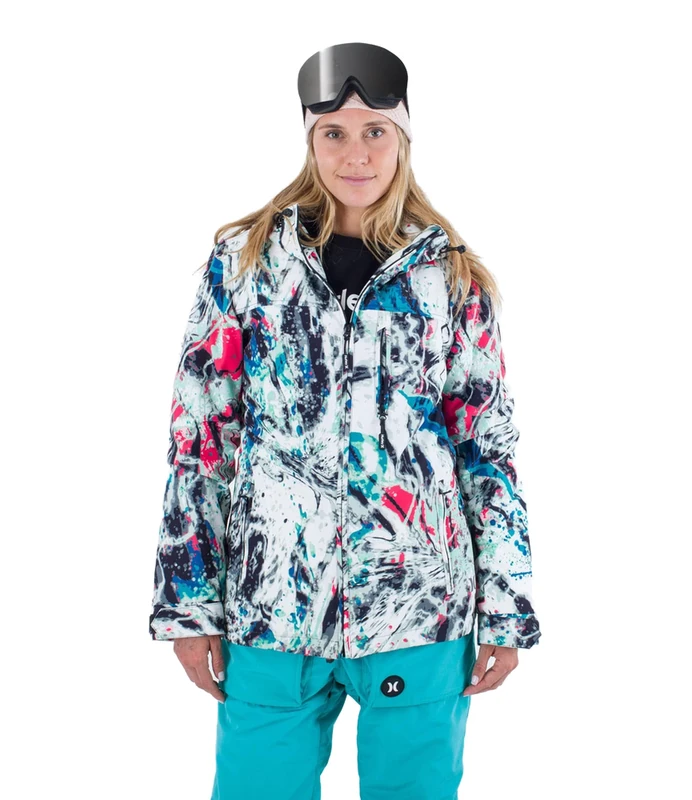 Hurley Women's Waverunner 3m Snow Jacket, Multi-Coloured, L - Image 1