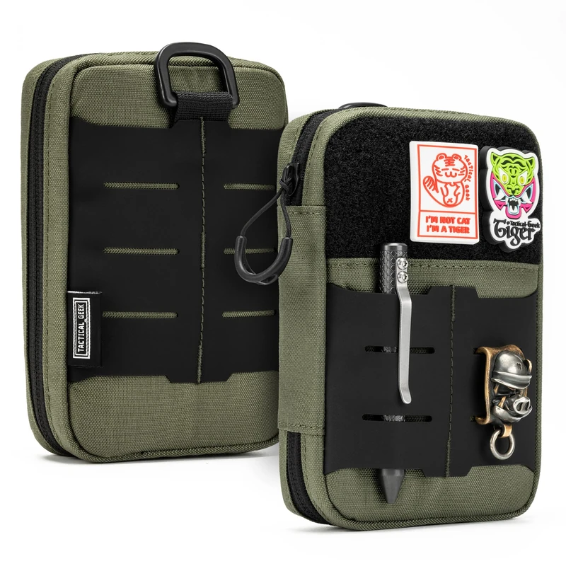 TACTICAL GEEK Block E2.0 EDC Compact Waist Pocket Pouch, Multi-Purpose Molle EDC Pouch Gadget Organizer, Multi-Purpose Molle Tool Pouch for Multitools, Nylon Daily Utility Tool Organizer Bag Green