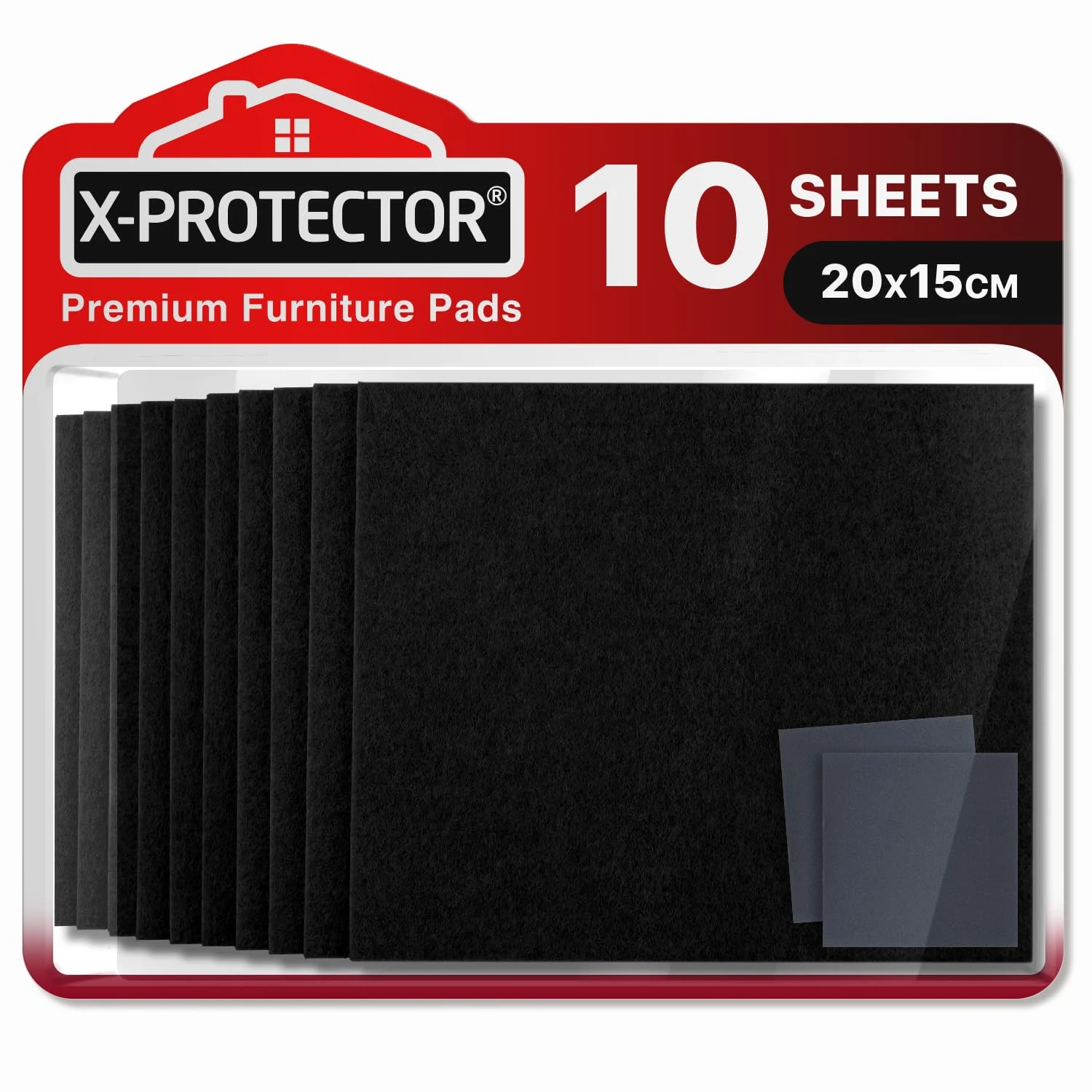 Furniture Pads X-PROTECTOR 10 PCS - 20 x 15 cm 5 mm Thick Furniture Felt Pads Heavy-Duty Floor Protectors. Premium Felt Pads for Furniture Feet - Self-Adhesive Pads Chair Leg Floor Protectors!