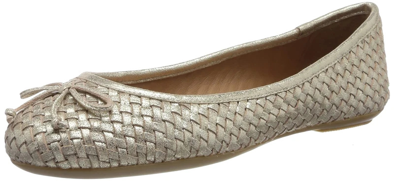Geox Women's D Palmaria Ballet Flat - Gold, 7.5 UK