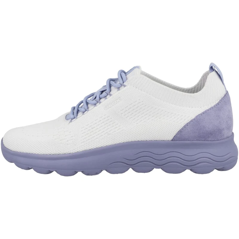Geox Girls D Spherica Sneaker, Off White Lt Violet, 7.5 UK