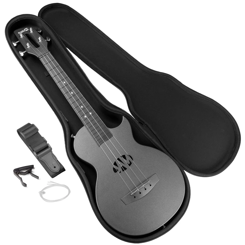 RockJam Carbon Fibre Ukulele with Case, Capo & Strap