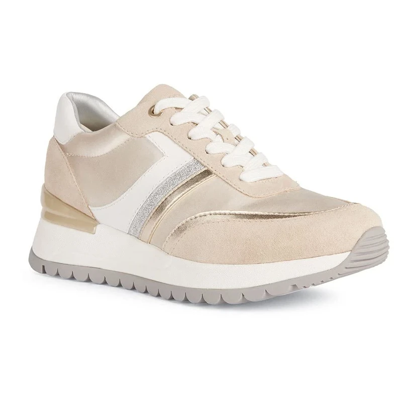 Geox Women's D Desya Sneaker, Lt Gold Lt Taupe, 6 UK
